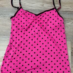 Women’s Hot Pink Polka Dot Cami Tank Top